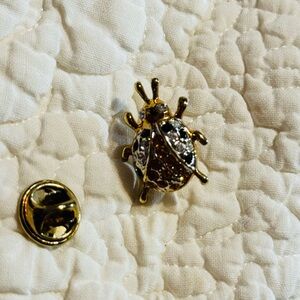 Gold and Silver Ladybug Brooch